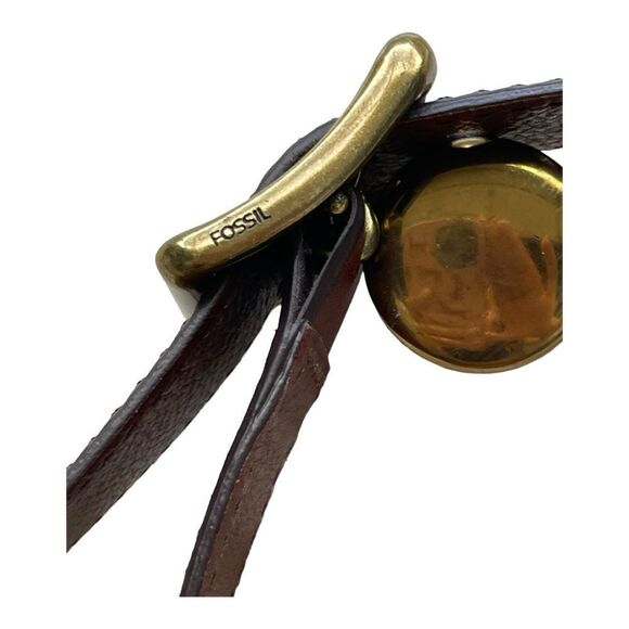 Fossil vintage reissue brown leather hobo bag brass zipper hardware tote shopper - Picture 8 of 16